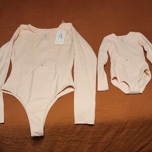 Blush Women's One Piece with Matching Mini Swim One Piece By Apollo & Sage